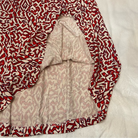 DVF Diane Von Furstenberg vintage Red geo pull-on elastic Skirt 2304 - Picture 3 of 8